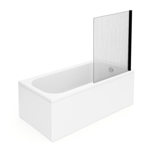 Baignoire droite Oberon quaryl 170 x 70 cm  + Pare bain droite AURYS Raywall Noir mat