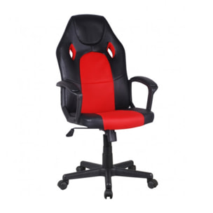 Fauteuil de gaming à roulettes en mesh et simili noir réglable et inclinable - 2 coloris - AZERTY