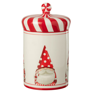 J-Line pot de conservation Père Noël Dolomite - céramique - rouge/blanc