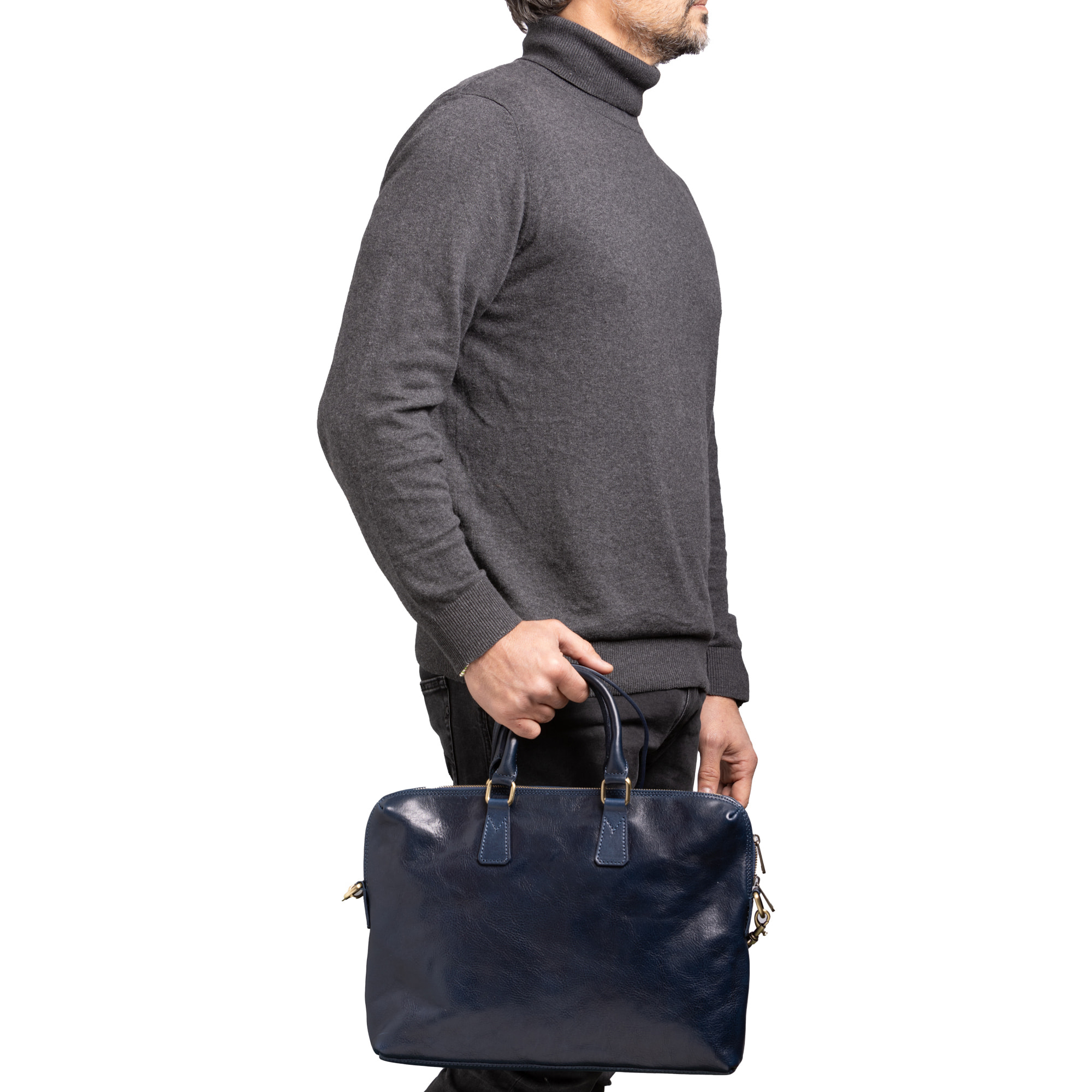 Borsa da lavoro  da uomo In Vera pelle Made in Italy 37x27x6 cm