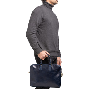 Borsa da lavoro  da uomo In Vera pelle Made in Italy 37x27x6 cm