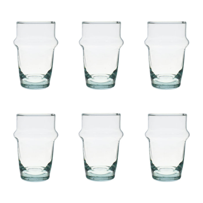 Lot de 6 gobelets en verre recyclé 15cl BELDI