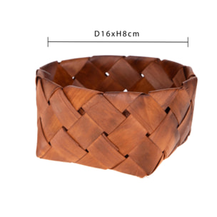 Cesto rotondo - Pezzi 2 - Marrone - 16XH8X16cm - Bianchi Dino