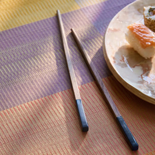 Set pur coton motif jacquard violet Mille ecossais velvet