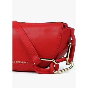 Borsa a tracolla con rondelle e nastro con logo