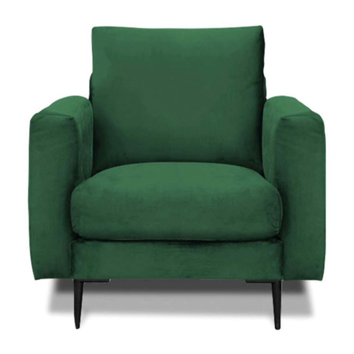 Fauteuil Caruso Velours Vert - 1 Place