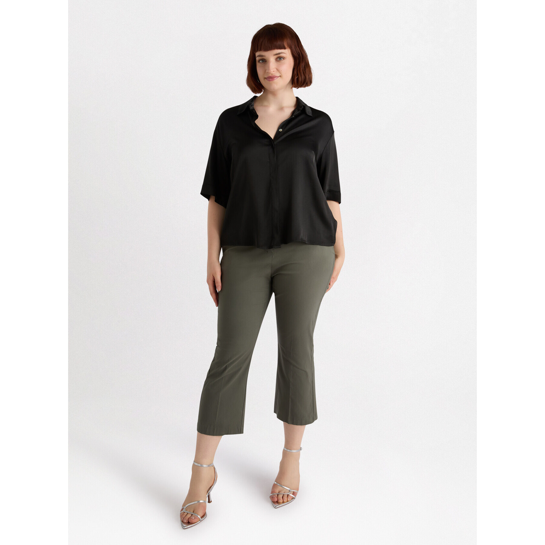Fiorella Rubino - Pantalones cropped - Verde militare