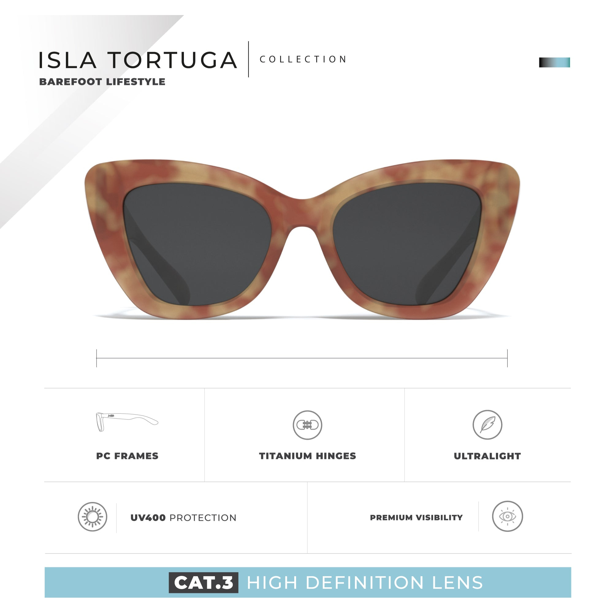 Gafas de Sol Isla Tortuga Marron Hanukeii para hombre y mujer