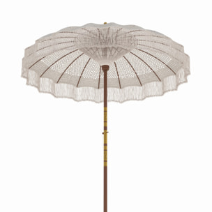 Parasol en bois de cocotier et macramé - Fakélé