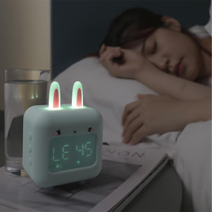 Reloj despertador infantil Conejito con luz LED. Batería recargable.