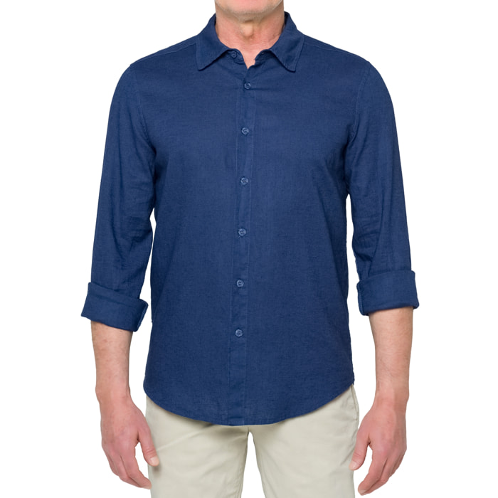 Camicia in lino Hot Buttered Saunders Denimblue