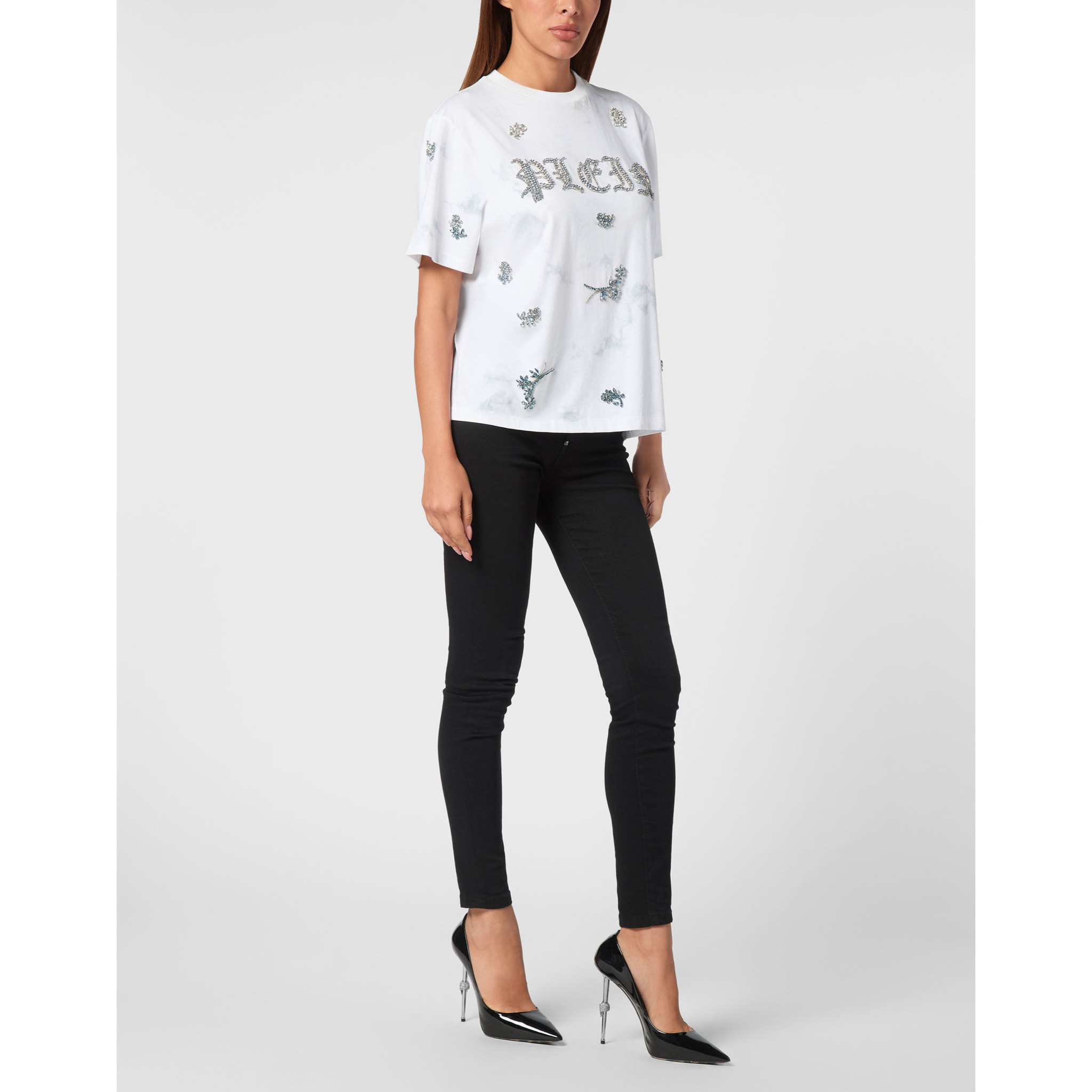 PHILIPP PLEIN Camiseta Hombre Fit FLOWERS