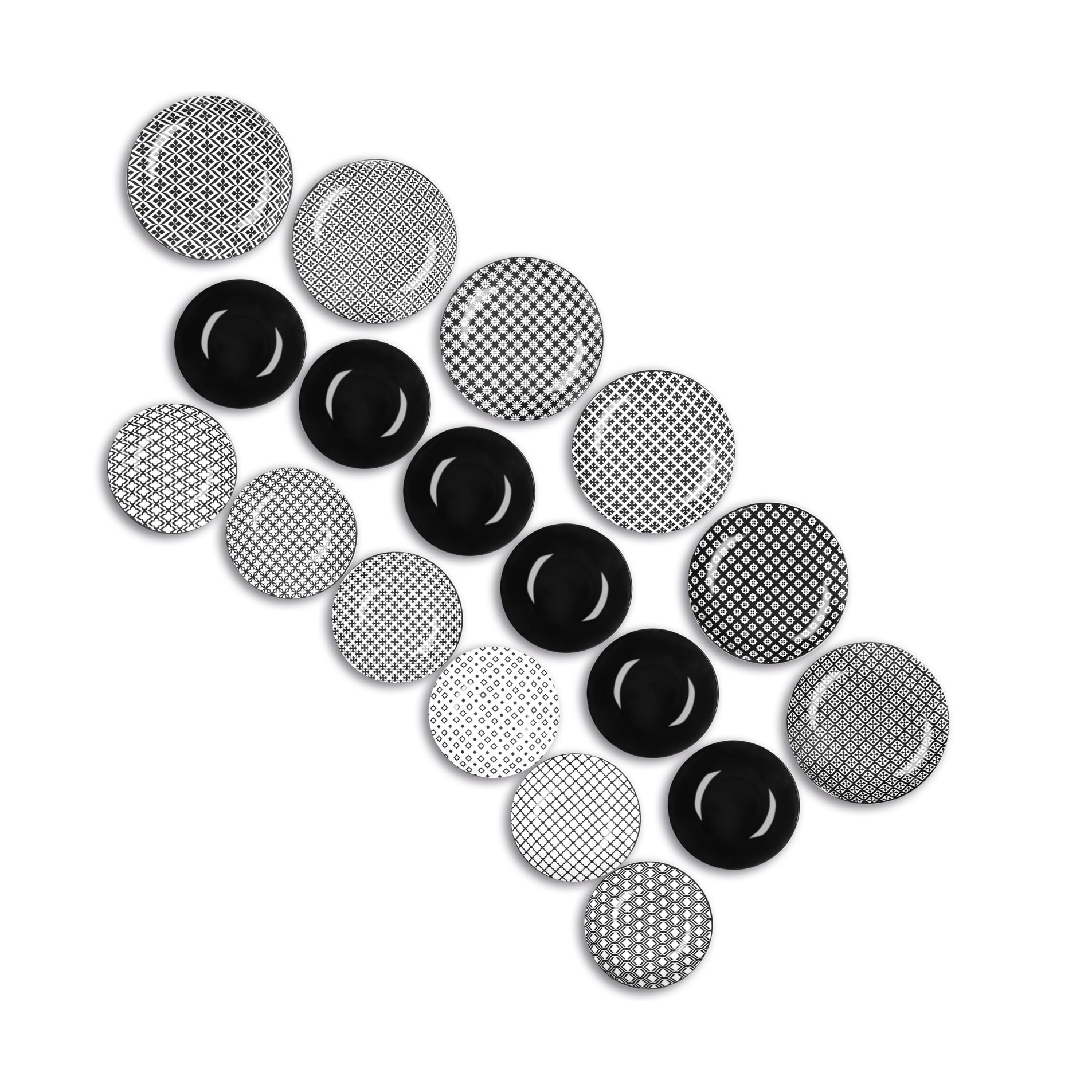 Service de table 18 pièces Excelsa – Monochrome, Porcelaine Multicolore
