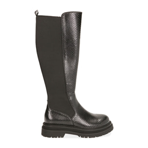 Botas negras estampado víbora, 5 cm