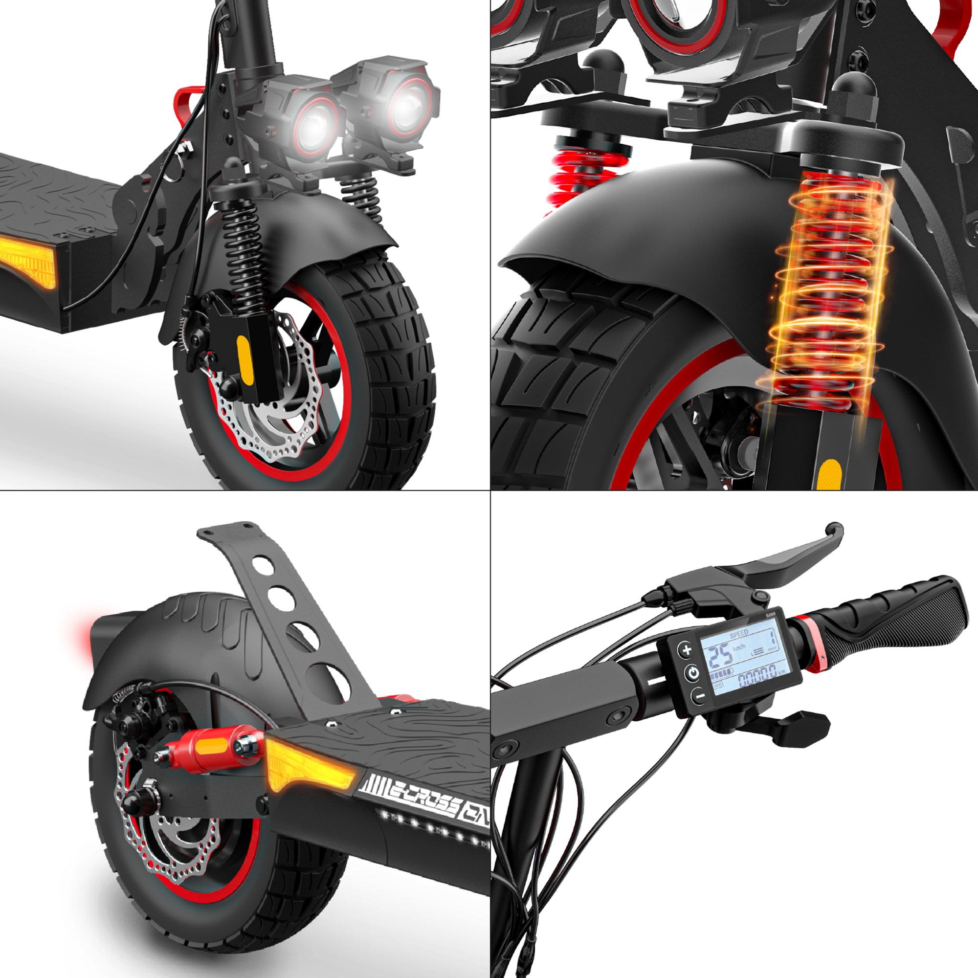 Poids 23Kg – Autonomie Jusqu'a 60 km – Batterie 54V – ECROSS PRO - ES – Trottinette Électrique Adulte UrbanGlide – Pneu Tubeless 10"