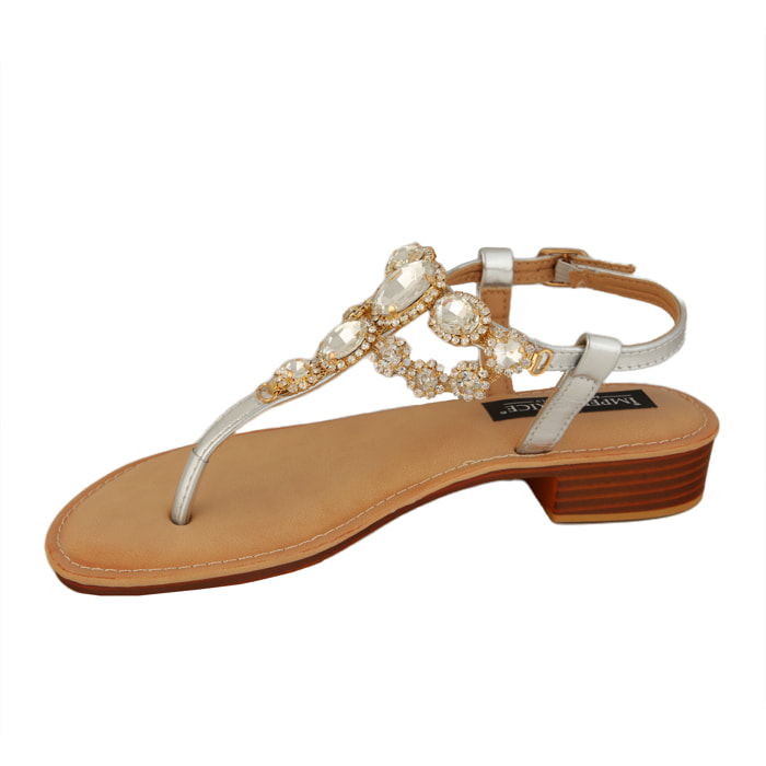 Sandali infradito con dettagli gioiello