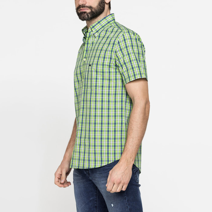 CAMICIA A MANICA CORTA IN COTONE CON FANTASIA