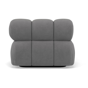 Ruby - module d'assise méridienne gauche en velours texturé - Gris