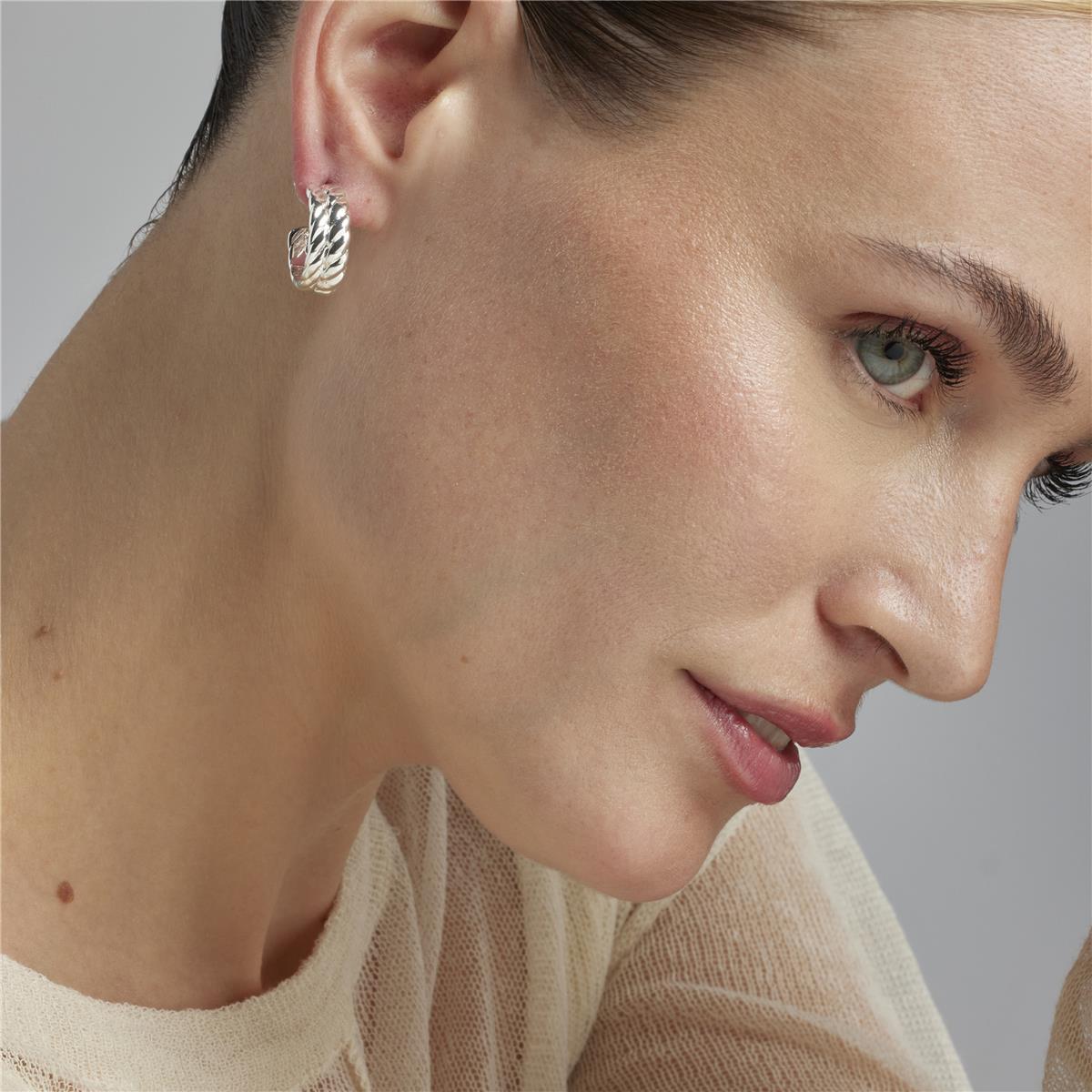 Pendientes Lux by Lux acabadoss en rodio