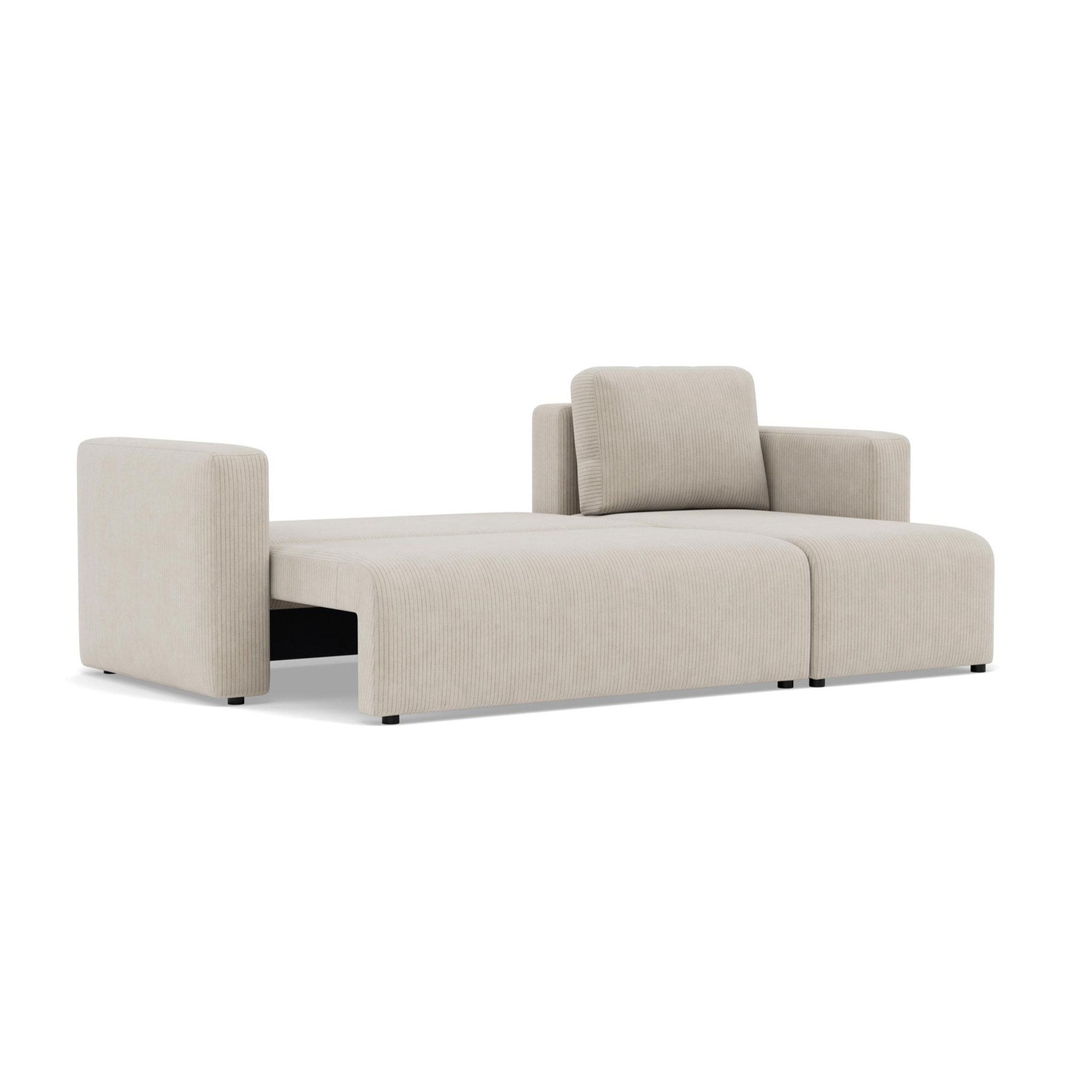 Canopy - canapé d'angle réversible 4 places convertible avec coffre en velours côtelé - Beige