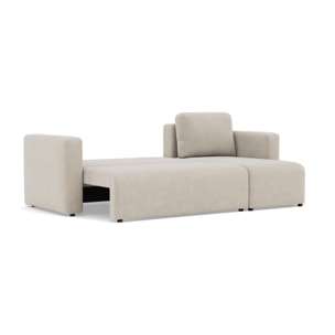 Canopy - canapé d'angle réversible 4 places convertible avec coffre en velours côtelé - Beige