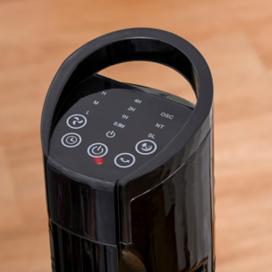 Ventilador de Torre Ventilador Vertical 50W con Mando a Distancia 3 Velocidades Pantalla LED Temporizador 7,5h y Oscilante 70° Ø20x78,5 cm