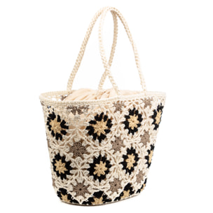 Basento Bolso de hombro Mujer. Fabricaco en algodón tejido artesanal a mano.