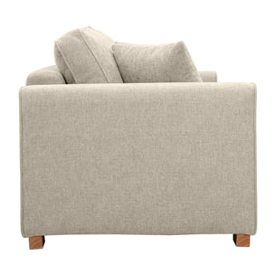 Canapé design 3 places en tissu effet velours texturé beige PEPPER