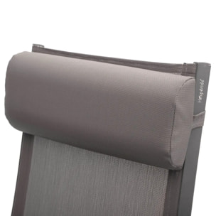 Fauteuil de jardin inclinable "Decima" noisette & praline 8 positions en aluminium traité époxy