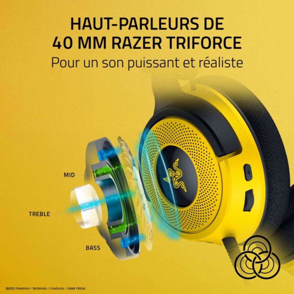 Casque gamer RAZER KRAKEN V4 X POKÉMON KANTO STARTERS ED