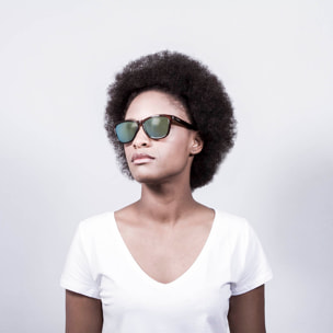 Gafas de sol OCEAN SEA - Frente marrón transparente con brazo verde transparente con revo amarillo