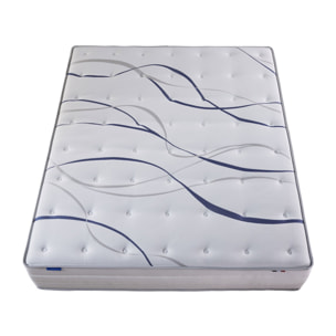 Ensemble matelas mémoire de forme ALTEA avec sommier, chenille bouclettes gris anthracite