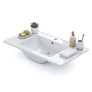Lavabo cerámico rectangular en blanco 81,5x46 cm Volga Blanco