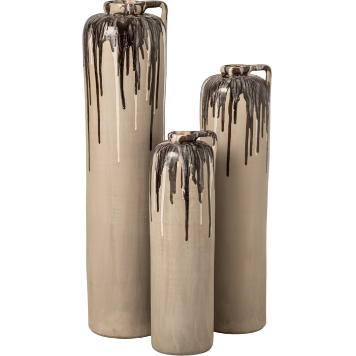 J-Line vase - céramique - beige/marron - large