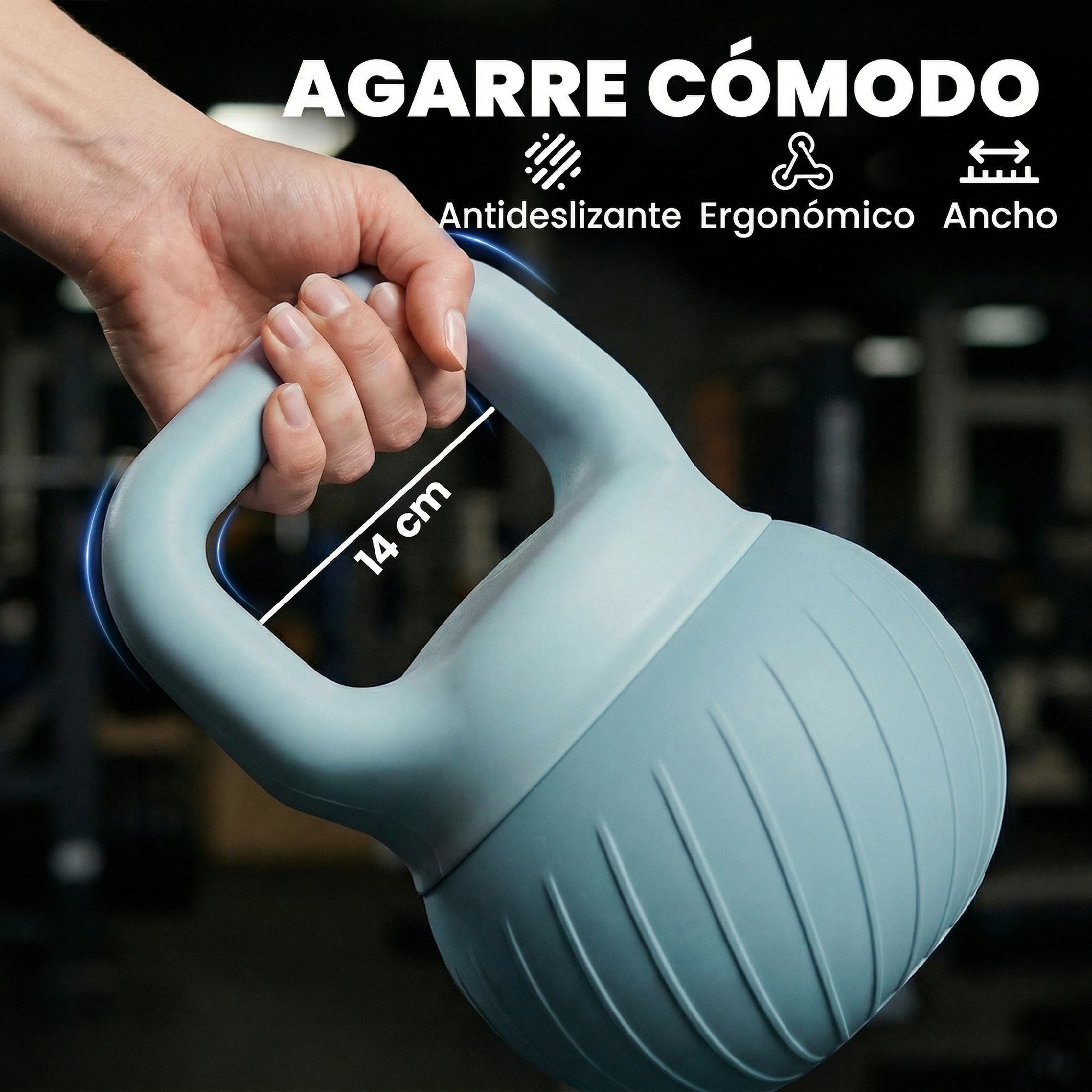 Pesa Rusa 10 kg, Soft Kettlebell Relleno de Arena Metálica y Mango Antideslizante, para Entrenamiento Culturismo en Casa, Gimnasio, Azul Claro