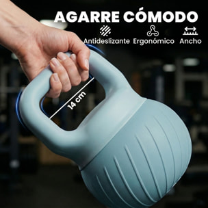 Pesa Rusa 10 kg, Soft Kettlebell Relleno de Arena Metálica y Mango Antideslizante, para Entrenamiento Culturismo en Casa, Gimnasio, Azul Claro