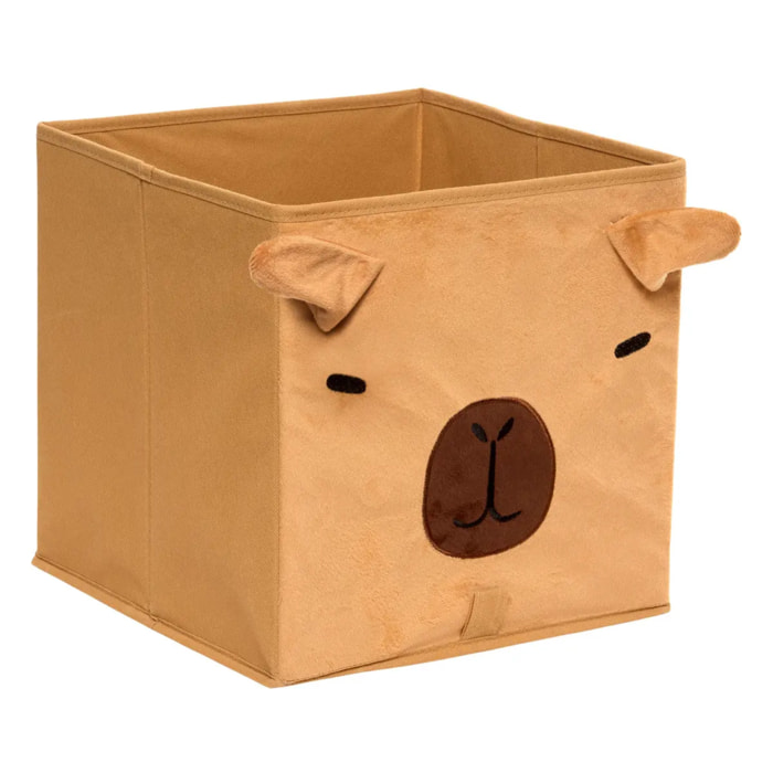 Boîte de rangement Joey carré pliable 29x29cm marron