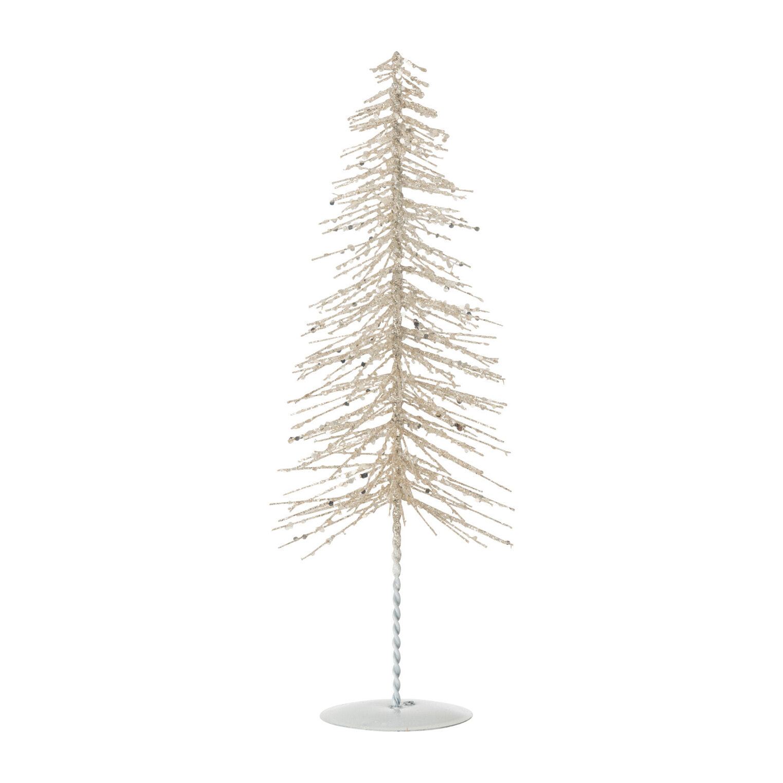 J-Line décoration Sapin De Noël Paillettes métal/plastique - blanc/argenté - small