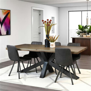 Table pied central en chêne 200 cm HUDSON