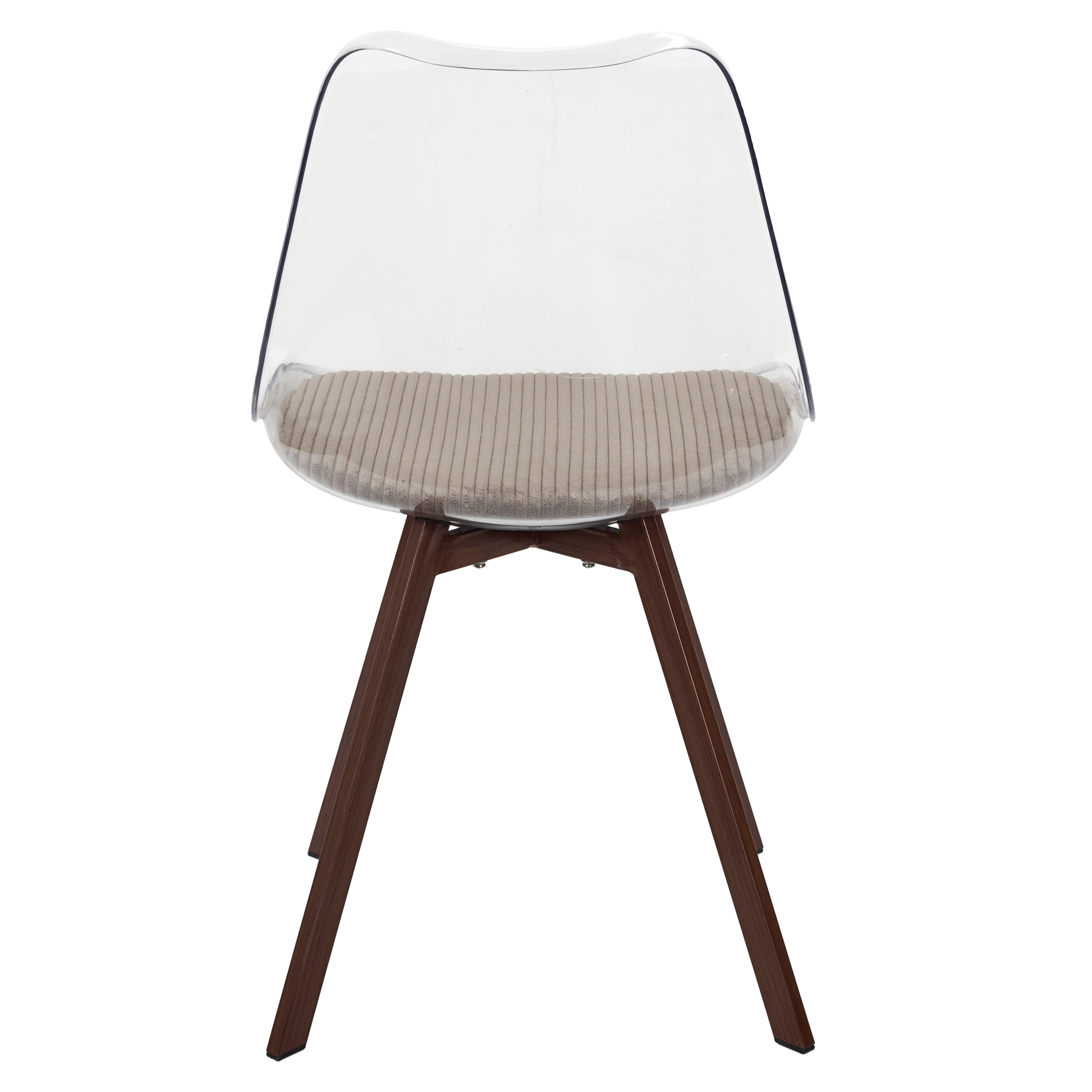 Chaise Transparente Coussin Cotele Scott Taupe - Lot De 4