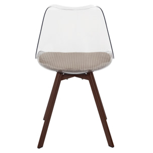 Chaise Transparente Coussin Cotele Scott Taupe - Lot De 4