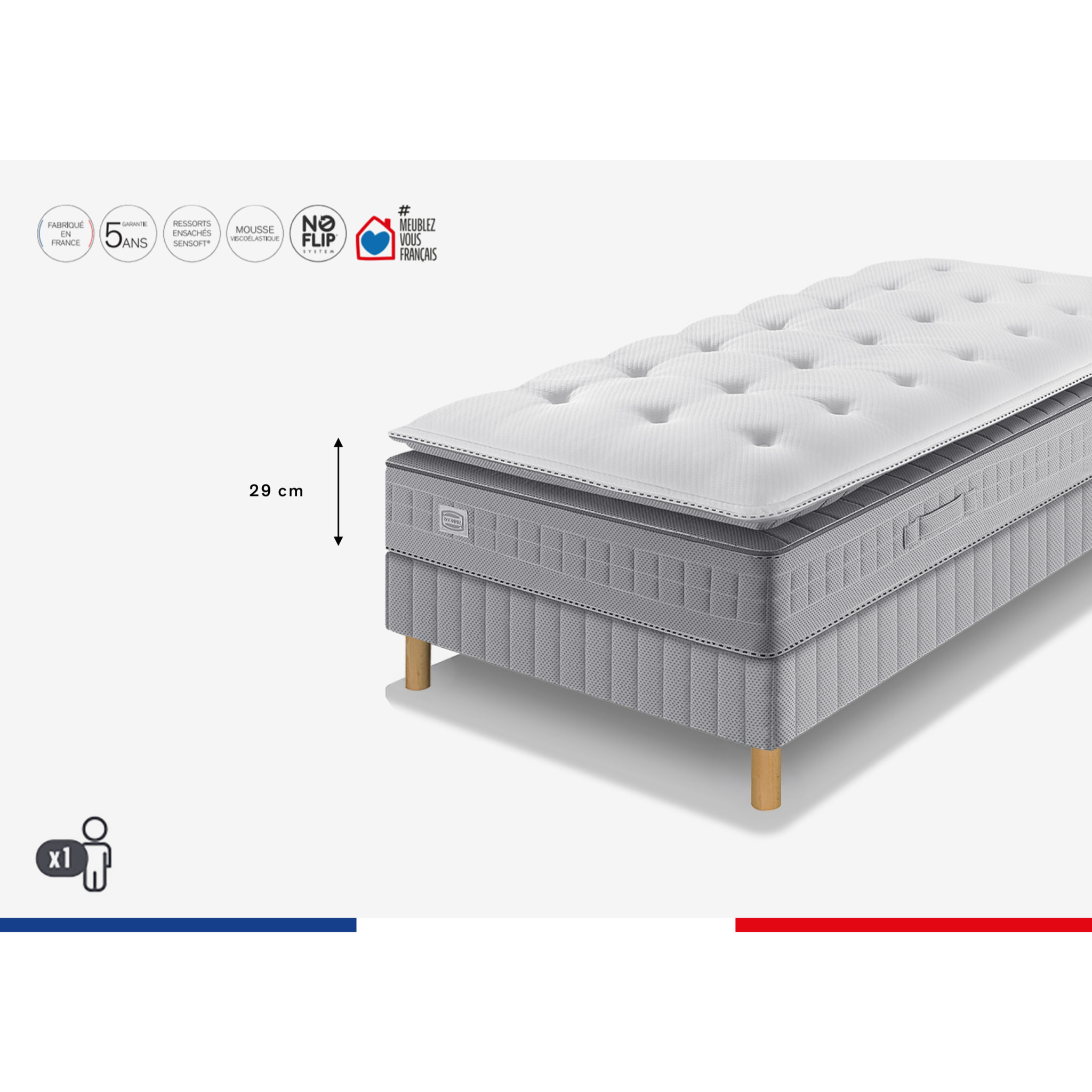 Matelas EXTENSION , Hybride, ferme, H29