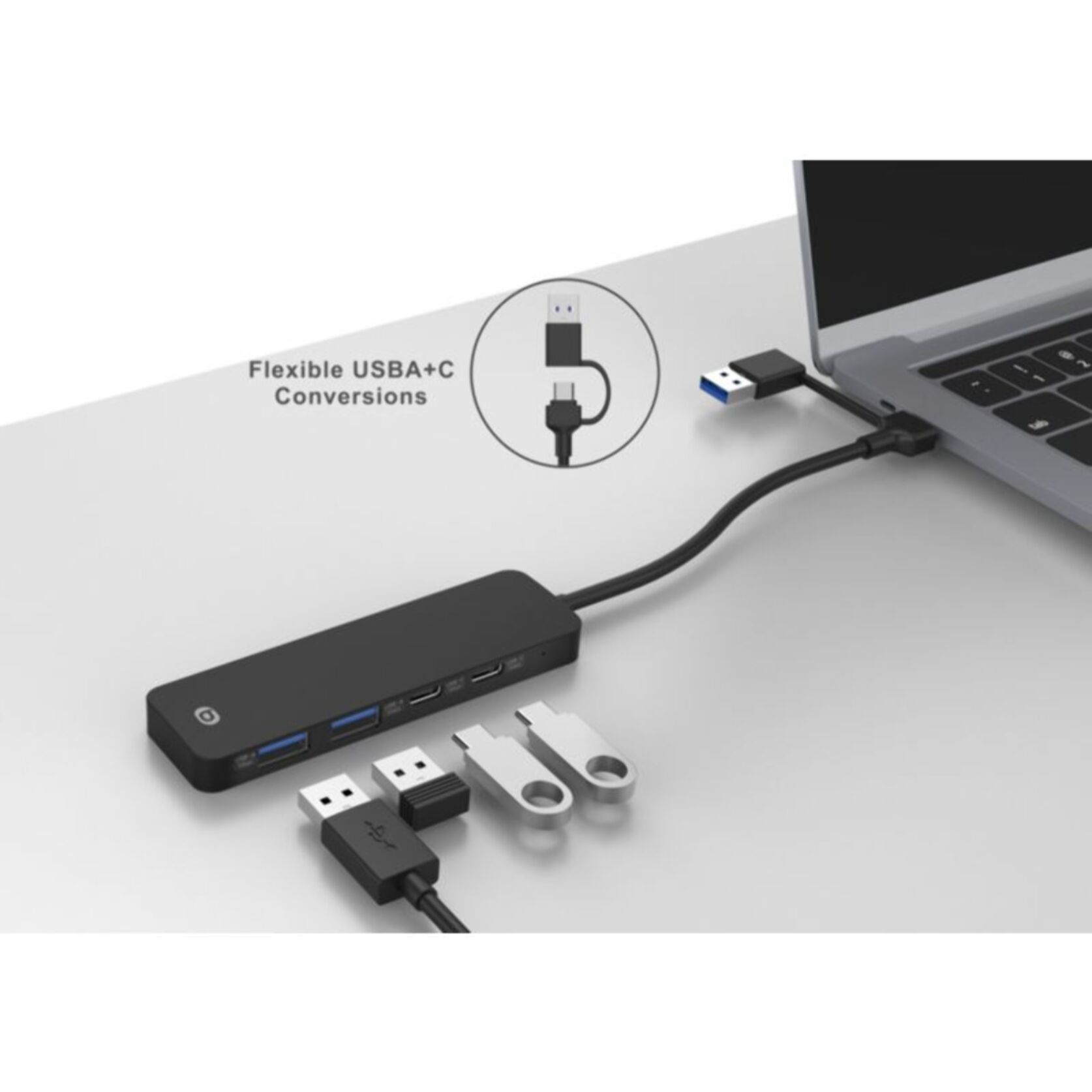 Hub USB C ESSENTIELB 4 en 1 USB C Noir  - Vr