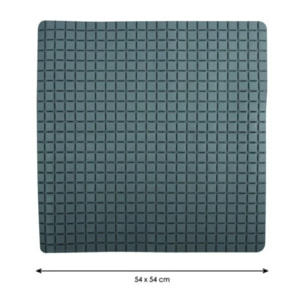 Tapis Fond de douche antidérapant Caoutchouc QUADRO 54x54cm Gris MSV