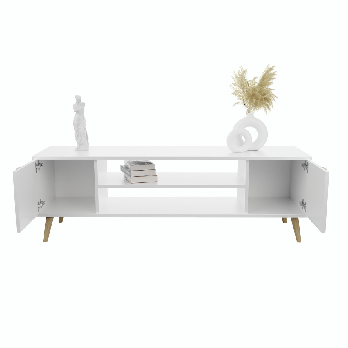 Mobile porta TV Focus in stile scandinavo bianco 155 cm