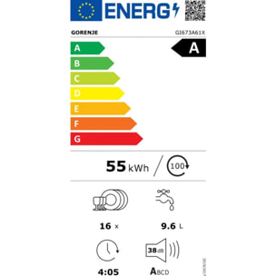 Lave vaisselle encastrable GORENJE GI673A61X