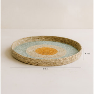 Plateau rond en jonc de mer 33cm KAMPA