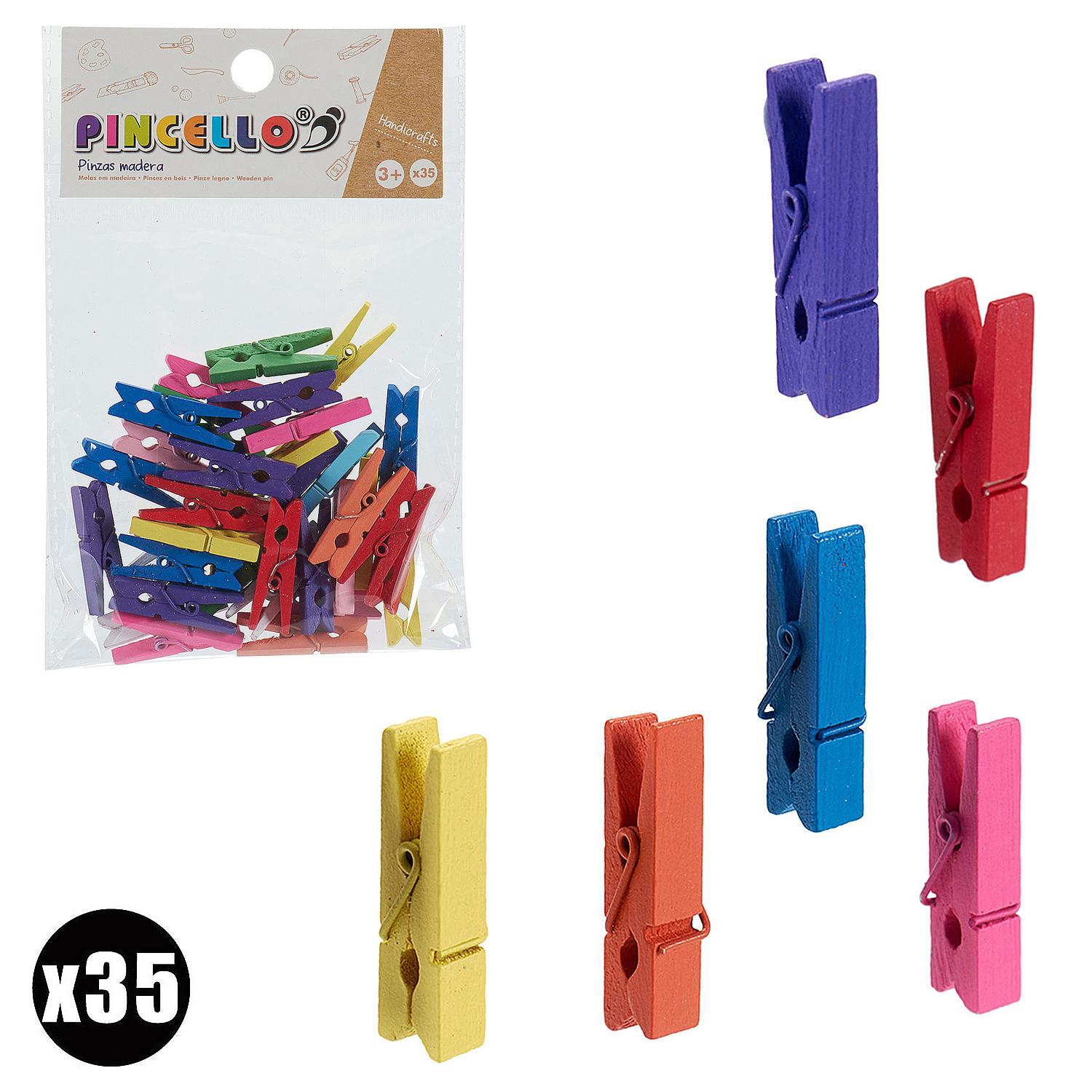 Set de 35 pinzas para manualidades.