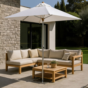 Parasol en aluminium et toile blanc 200cm COMETE