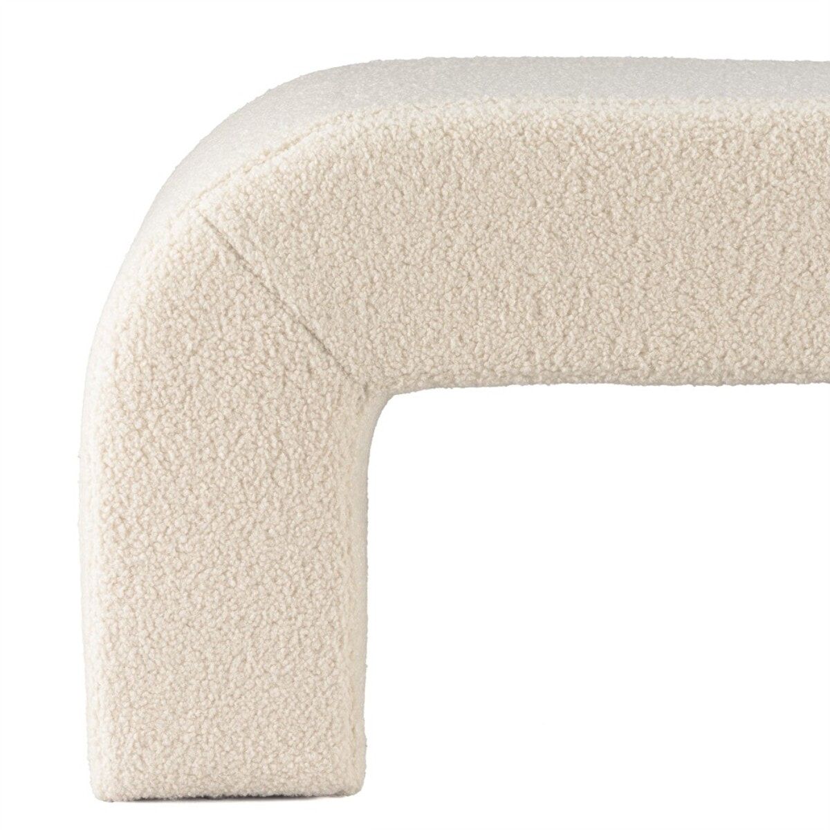 LEOPOLD - Banc en tissu bouclette écru